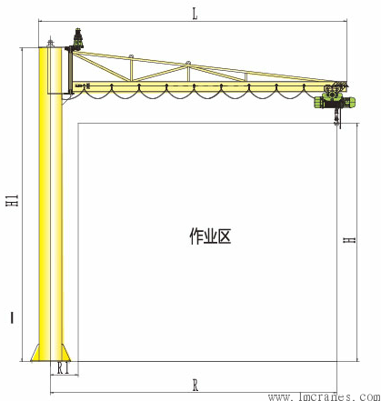 悬臂吊外形尺寸图